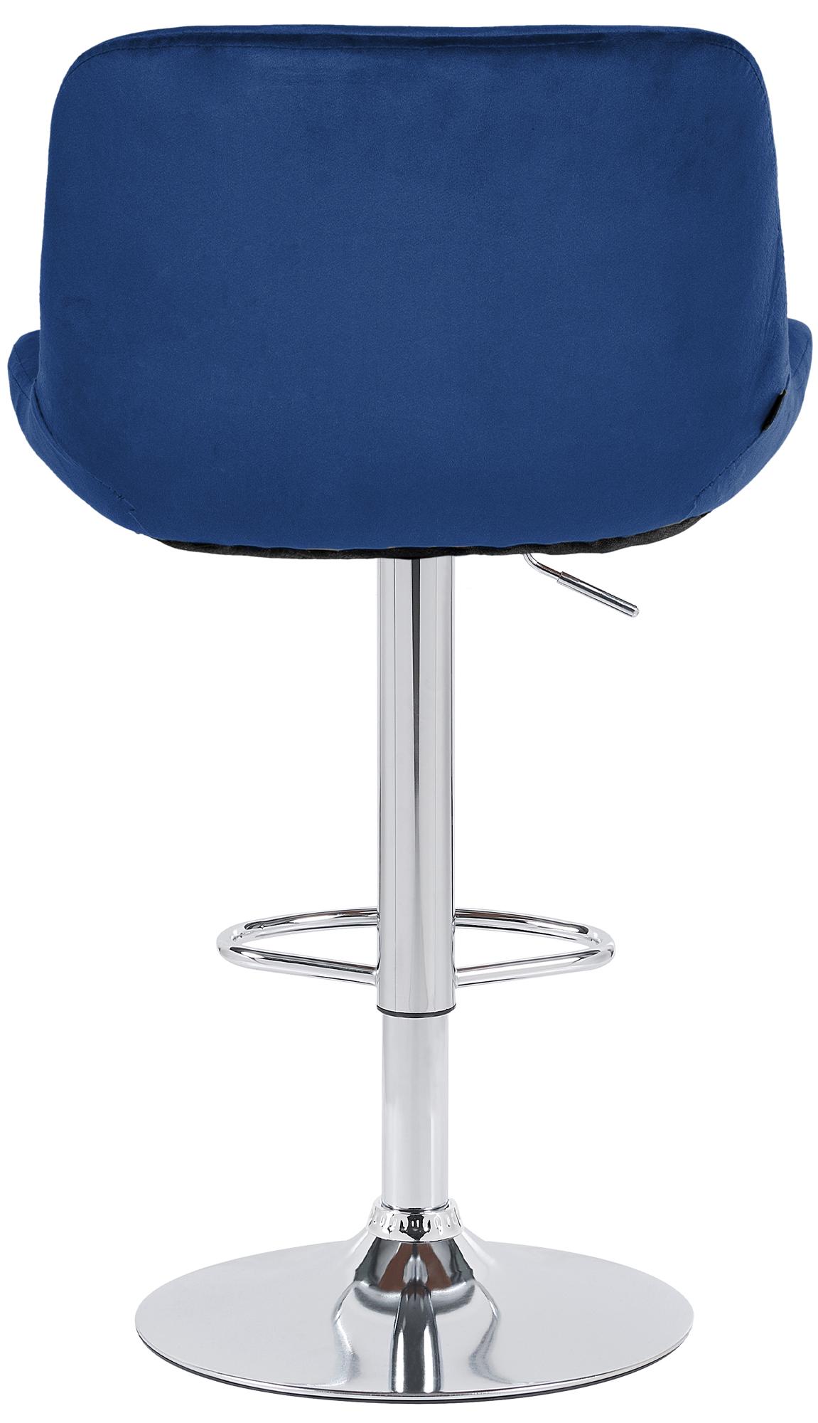 Set van 2 barkrukken Solon chroom blauw,Fluweel blau
