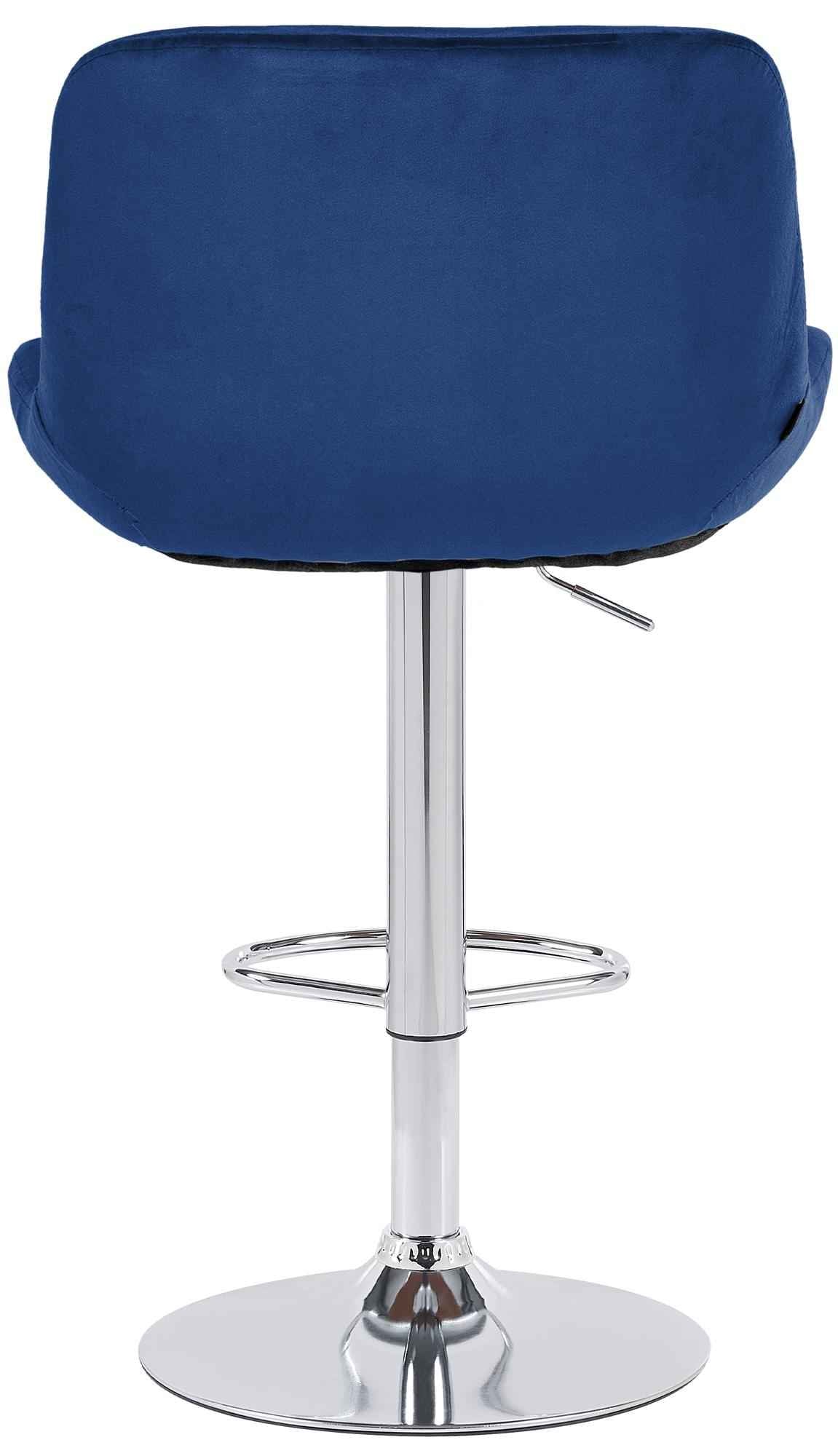 Set van 2 barkrukken Solon chroom blauw,Fluweel blau