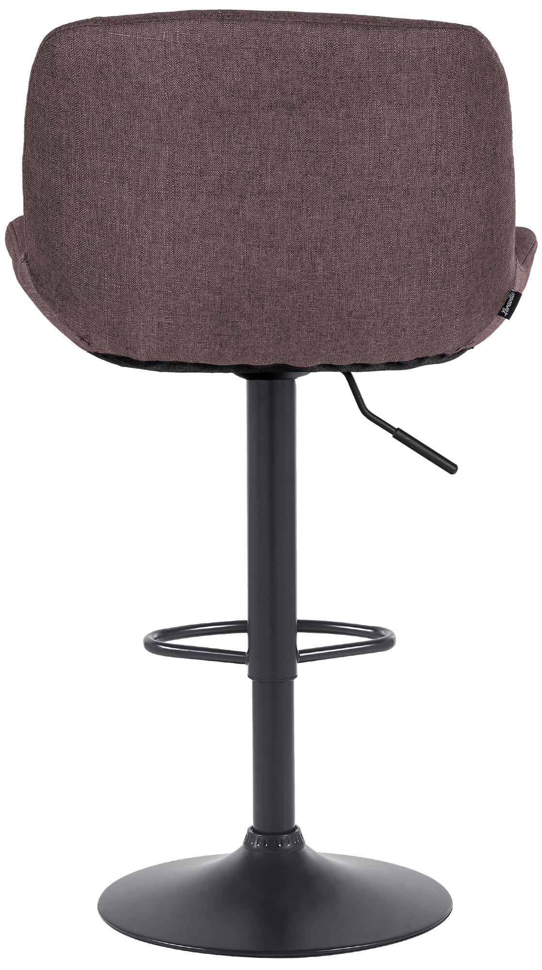 Set van 2 barkrukken Solon zwart donkerbruin,Stof dunkelbraun