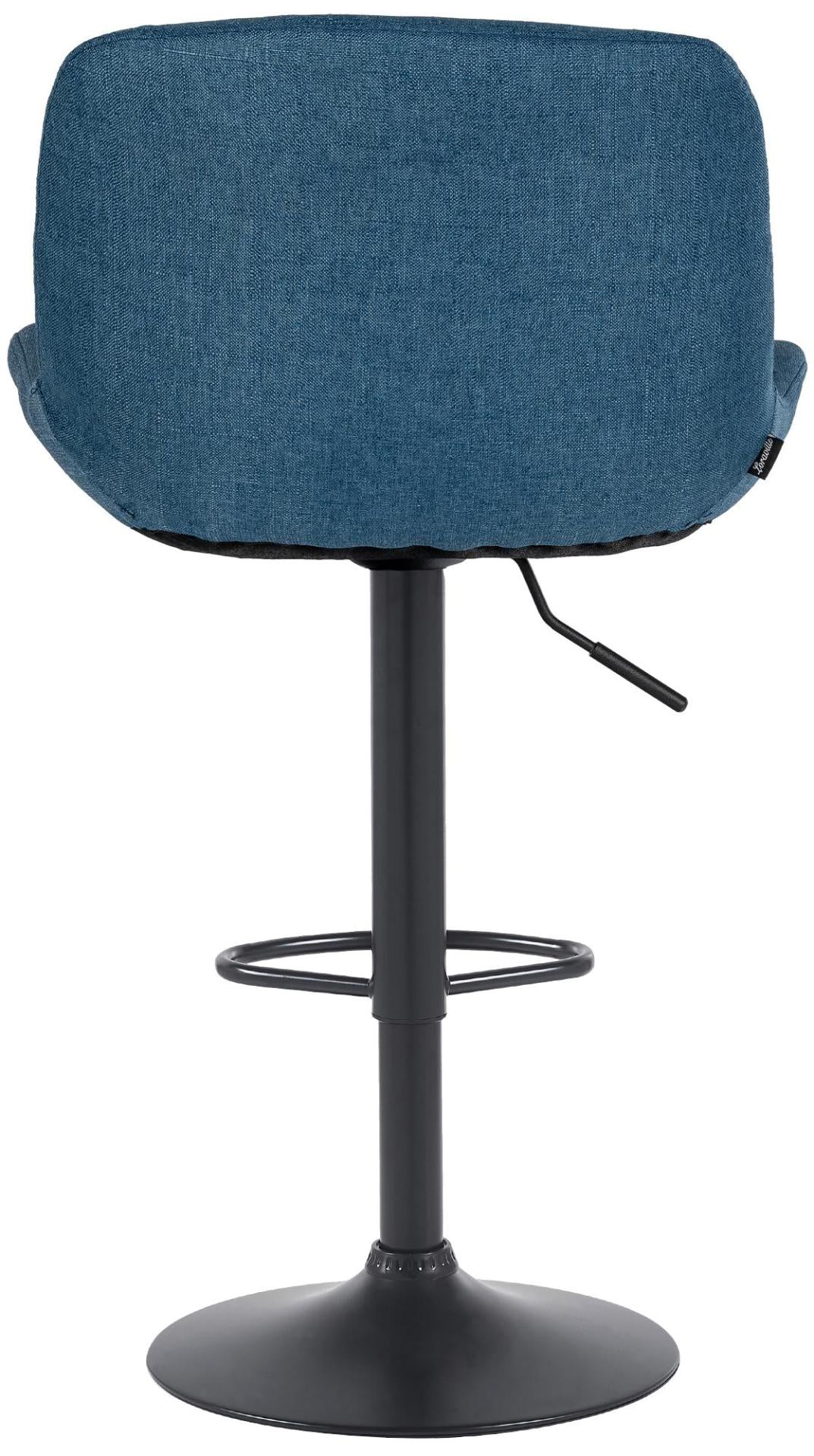 Set van 2 barkrukken Solon zwart blauw,Stof blau