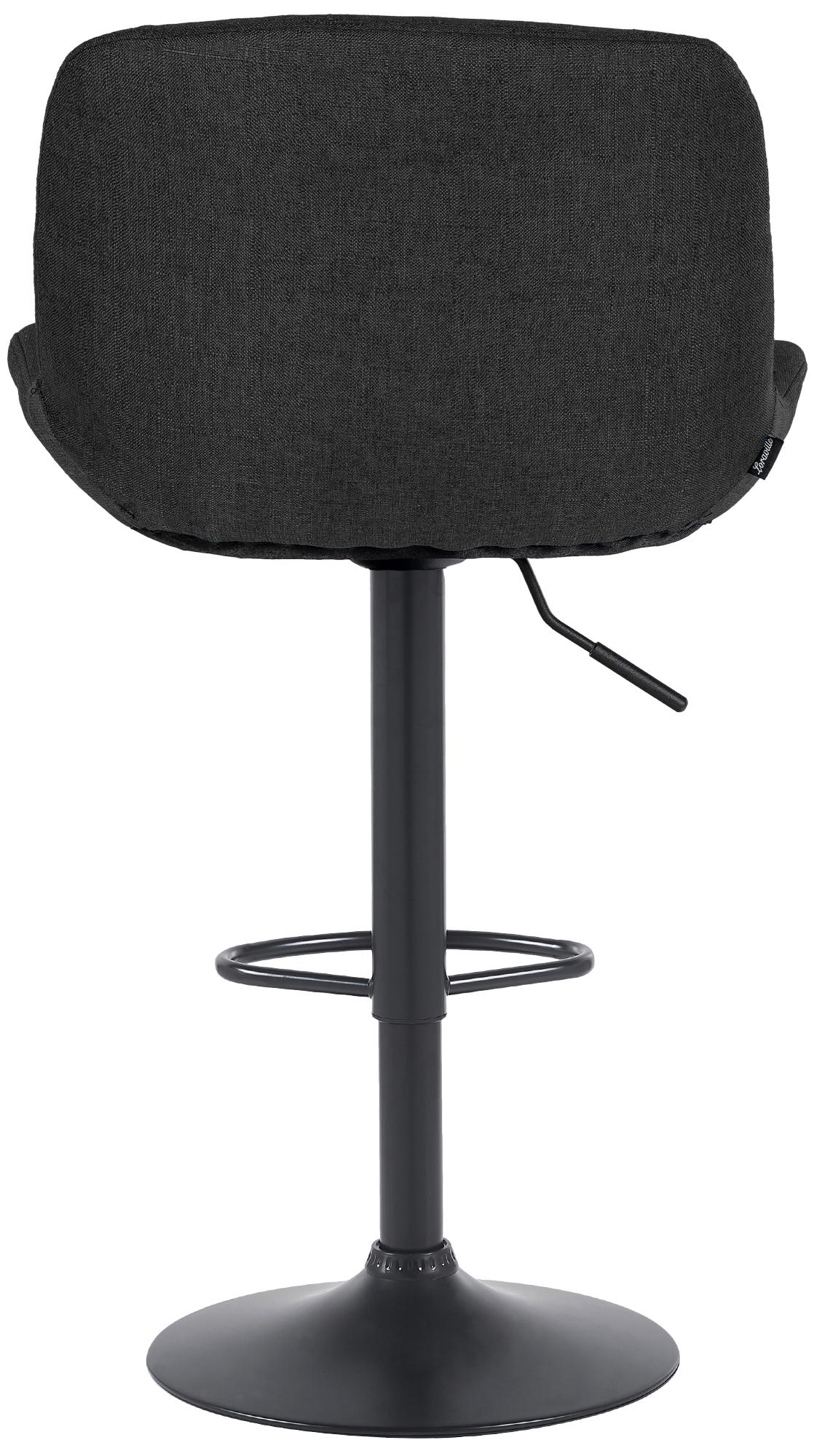 Set van 2 barkrukken Solon zwart zwart,Stof schwarz