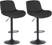 Set van 2 barkrukken Solon zwart zwart,Stof schwarz