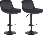 Set van 2 barkrukken Solon zwart zwart,Fluweel schwarz