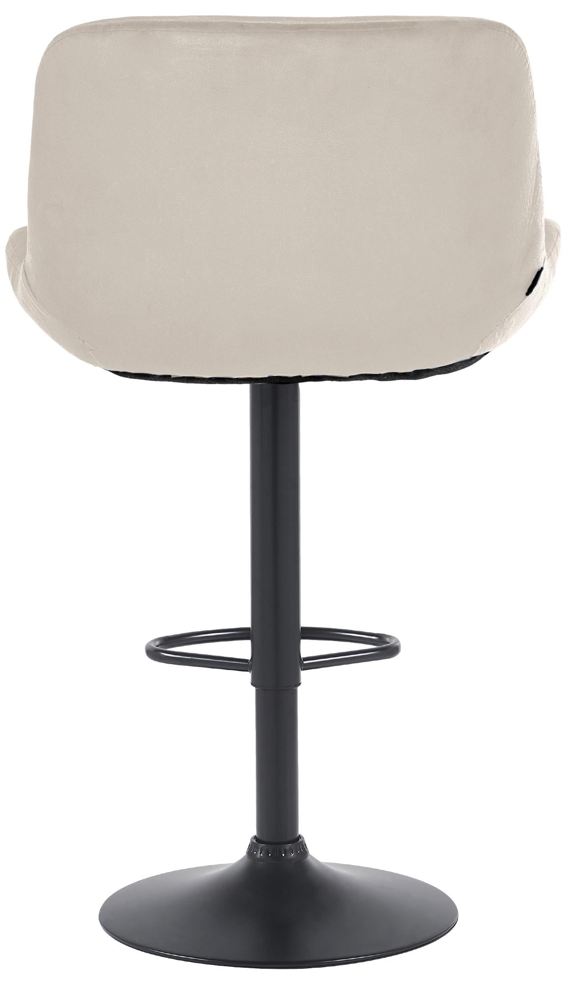 Set van 2 barkrukken Solon zwart creme,Fluweel creme
