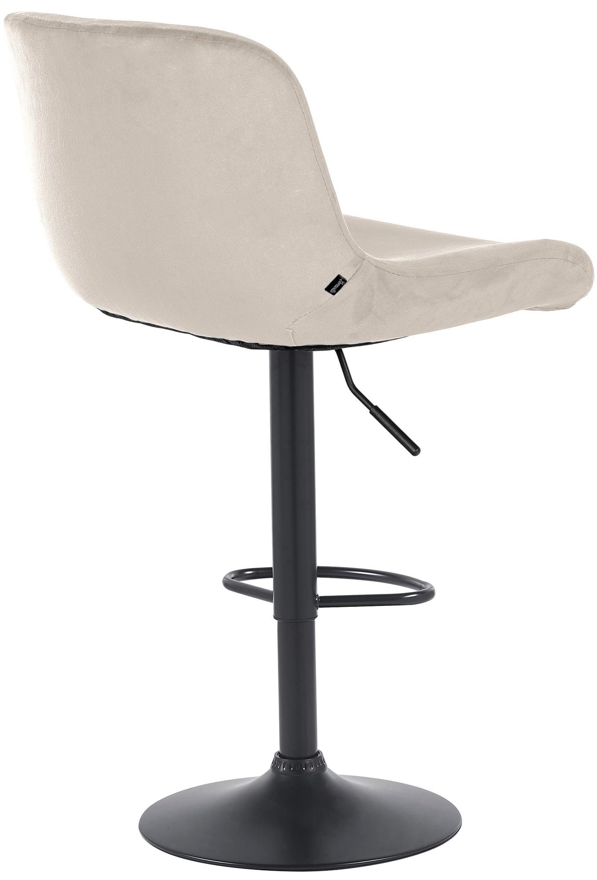 Set van 2 barkrukken Solon zwart creme,Fluweel creme