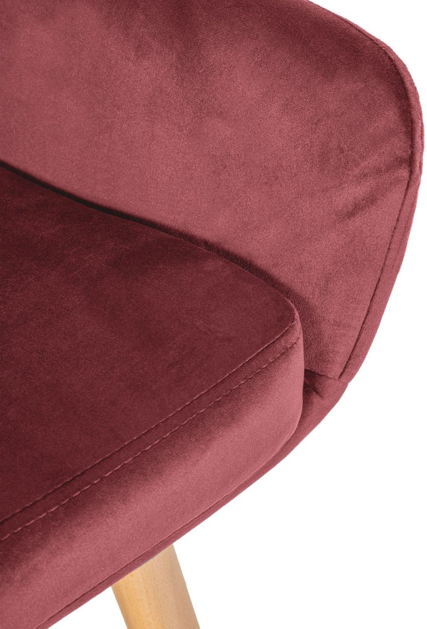 Barkruk Grant Fluweel rood rot