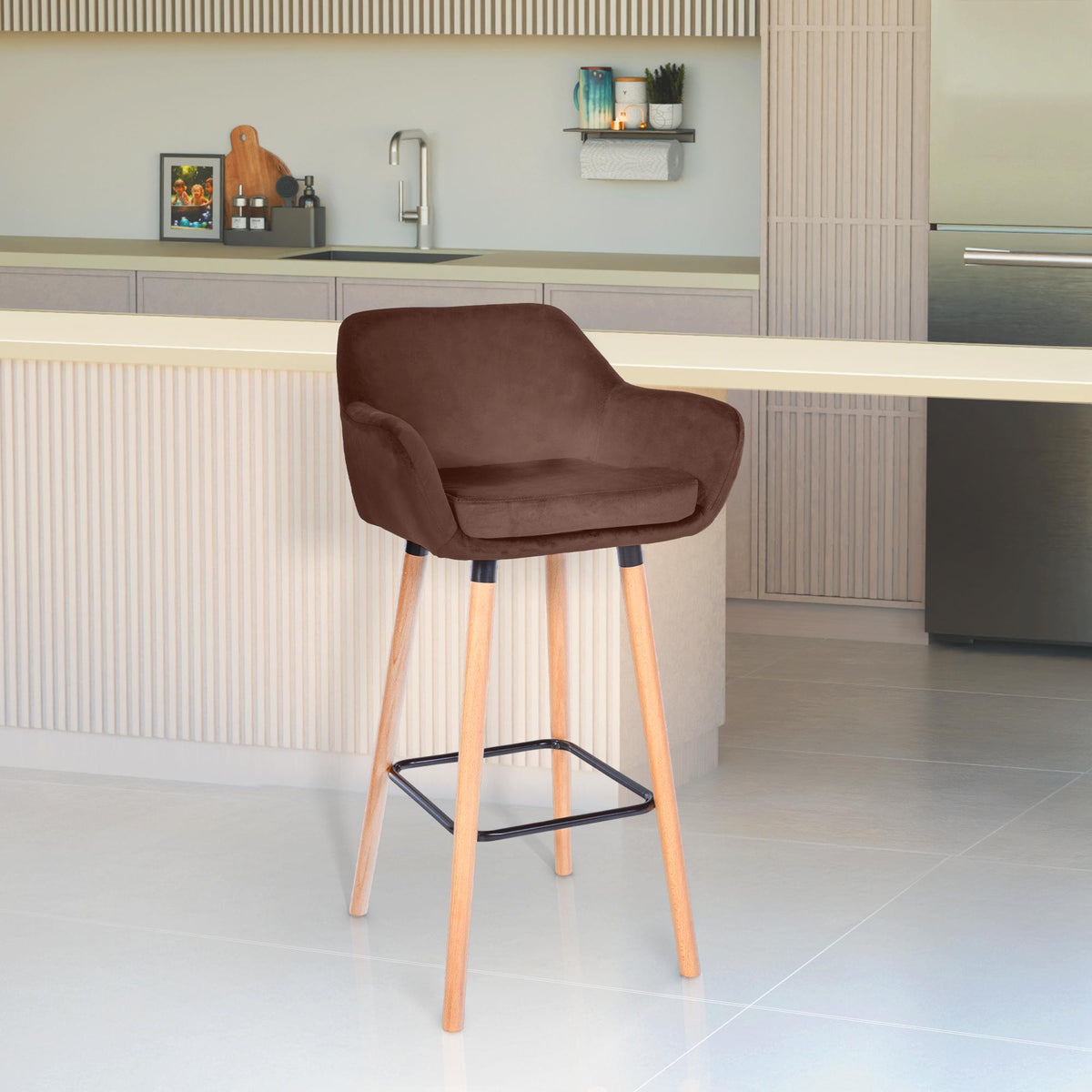 Barkruk Grant Fluweel koffie coffee