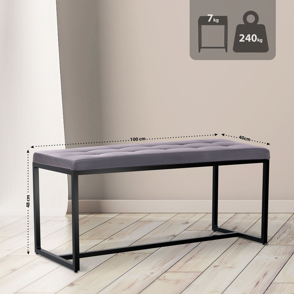 2-zitsbank Barci grijs,Kunstleer grau