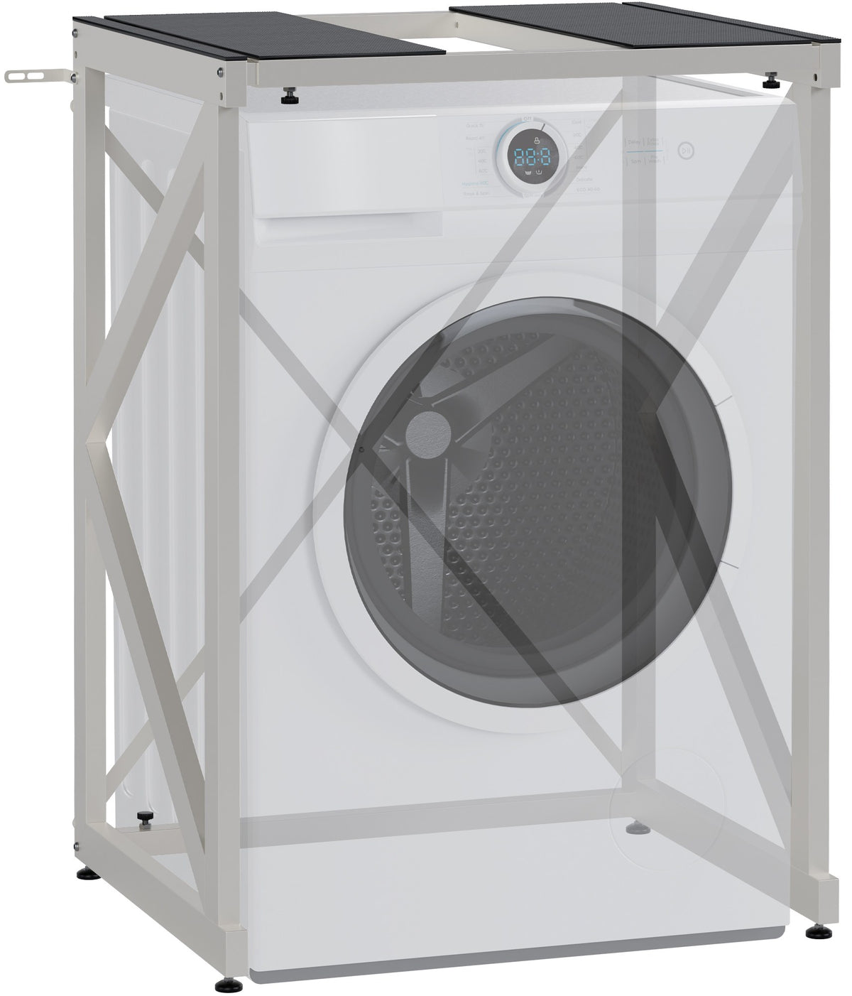 Wasmachine opbouwmeubel Caleb wit weiß