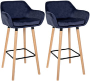 Set van 2 barkrukken Grant Fluweel donkerblauw dunkelblau