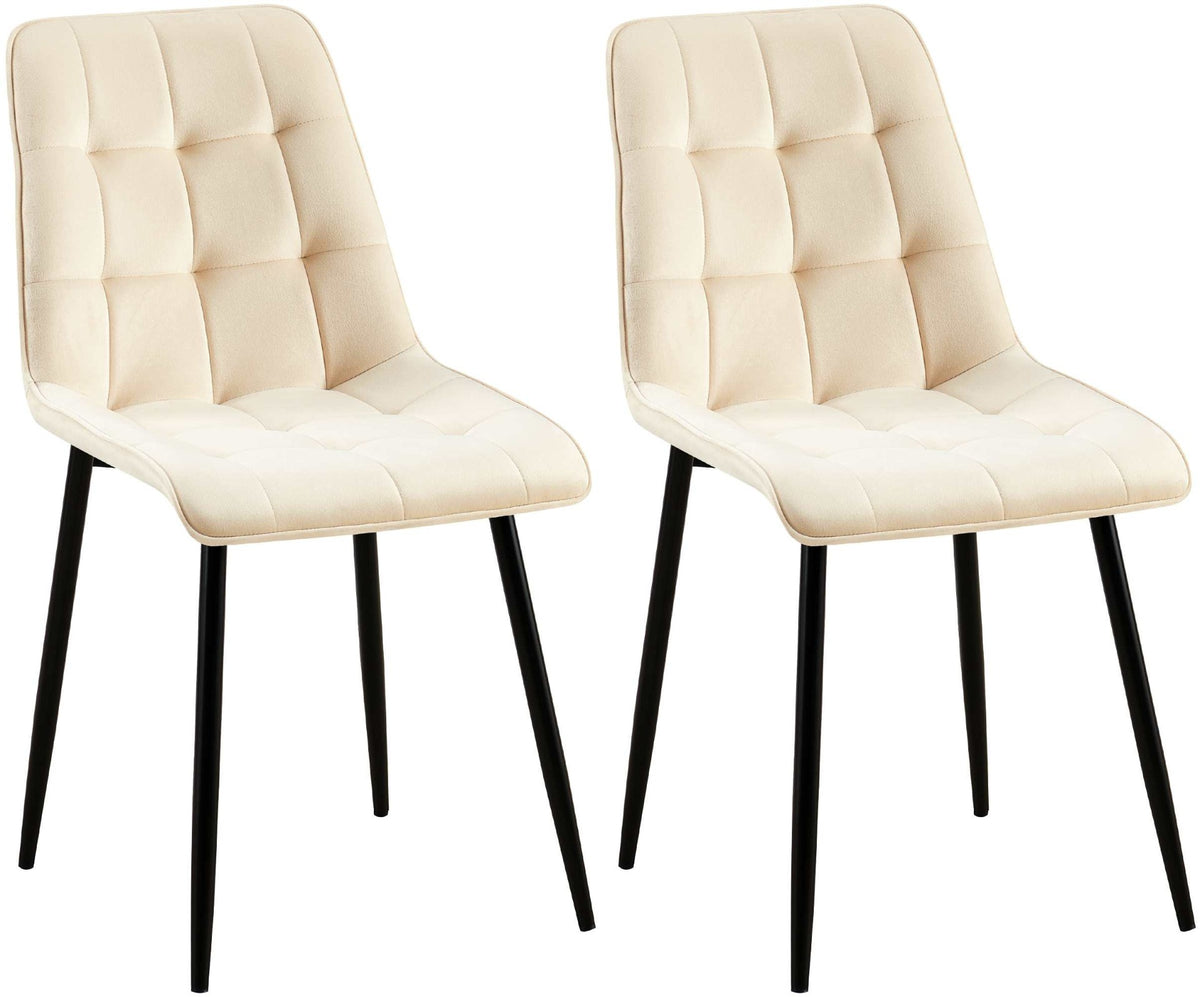 Set van 2 eetkamerstoelen Gifford fluweel creme,Fluweel creme