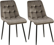 Set van 2 eetkamerstoelen Gifford fluweel antraciet,Fluweel anthrazit