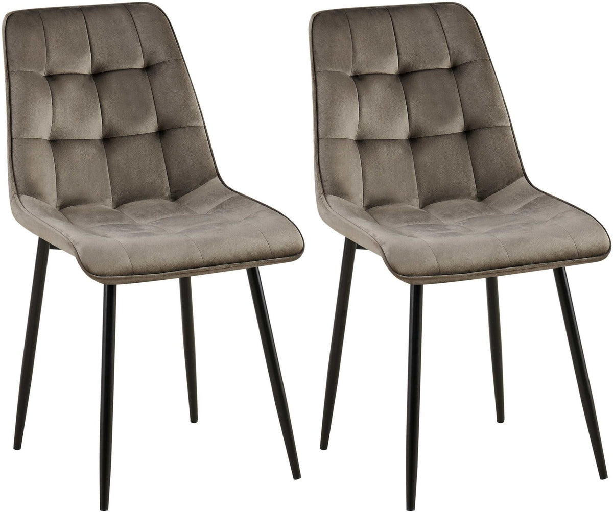 Set van 2 eetkamerstoelen Gifford fluweel antraciet,Fluweel anthrazit