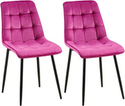 Set van 2 eetkamerstoelen Gifford fluweel purper,Fluweel lila