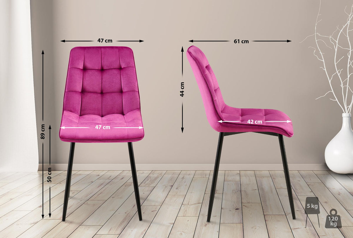 Set van 2 eetkamerstoelen Gifford fluweel purper,Fluweel lila