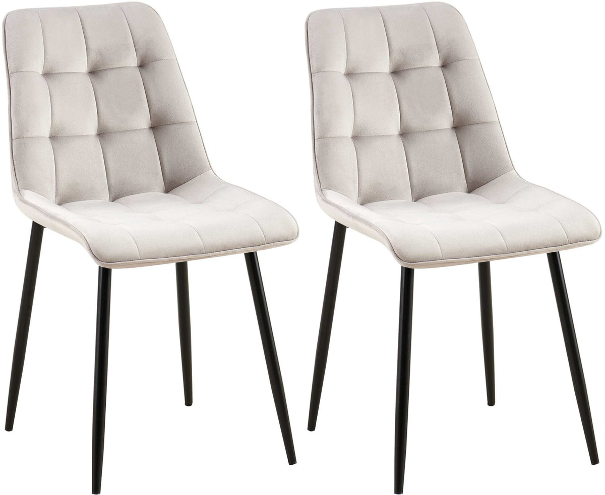 Set van 2 eetkamerstoelen Gifford fluweel grijs,Fluweel grau