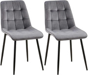 Set van 2 eetkamerstoelen Gifford fluweel donkergrijs,Fluweel dunkelgrau