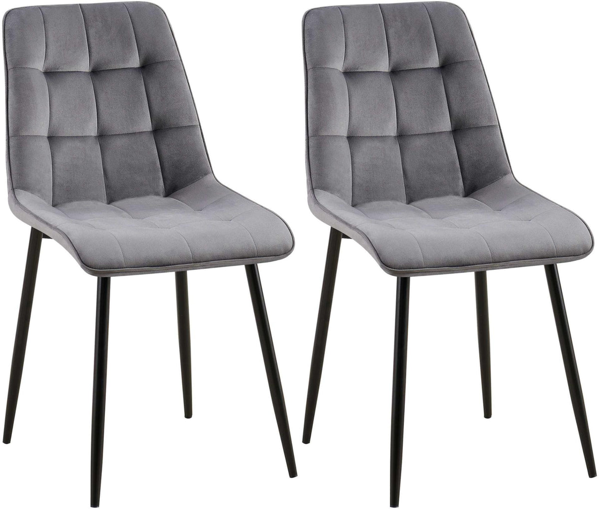 Set van 2 eetkamerstoelen Gifford fluweel donkergrijs,Fluweel dunkelgrau