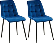 Set van 2 eetkamerstoelen Gifford fluweel donkerblauw,Fluweel dunkelblau