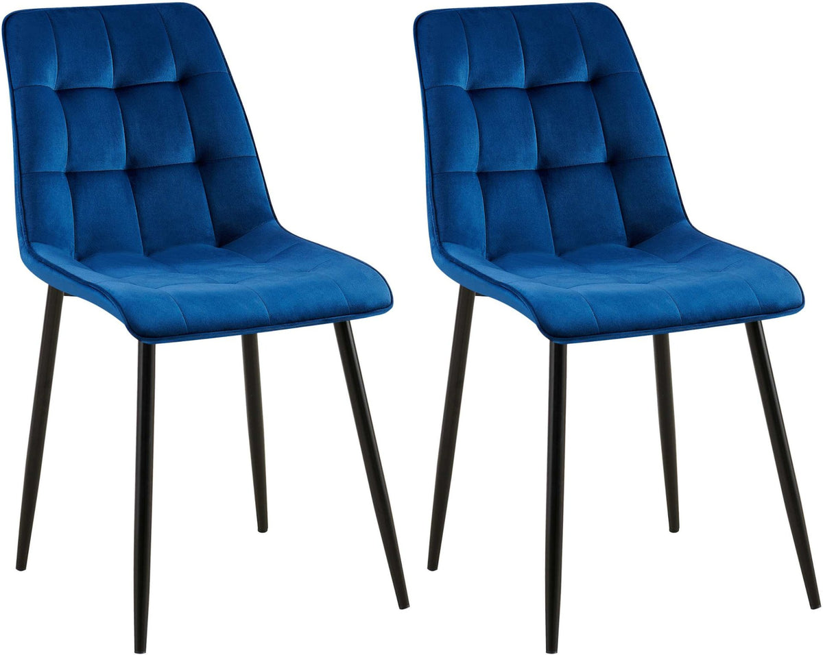 Set van 2 eetkamerstoelen Gifford fluweel donkerblauw,Fluweel dunkelblau