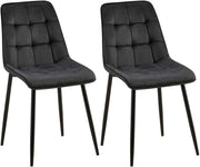 Set van 2 eetkamerstoelen Gifford fluweel zwart,Fluweel schwarz