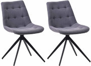 Set van 2 eetkamerstoelen Merna donkergrijs,Stof dunkelgrau