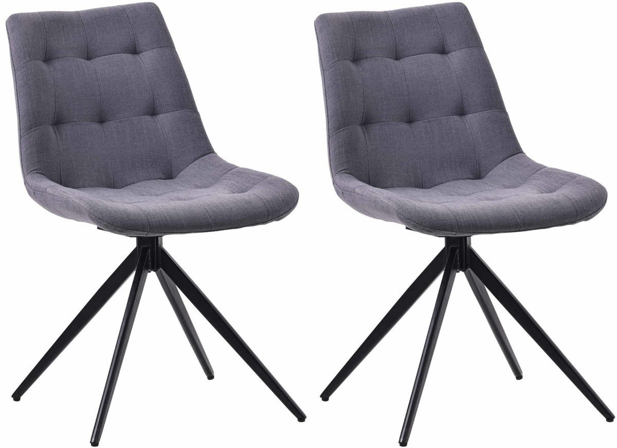 Set van 2 eetkamerstoelen Merna donkergrijs,Stof dunkelgrau