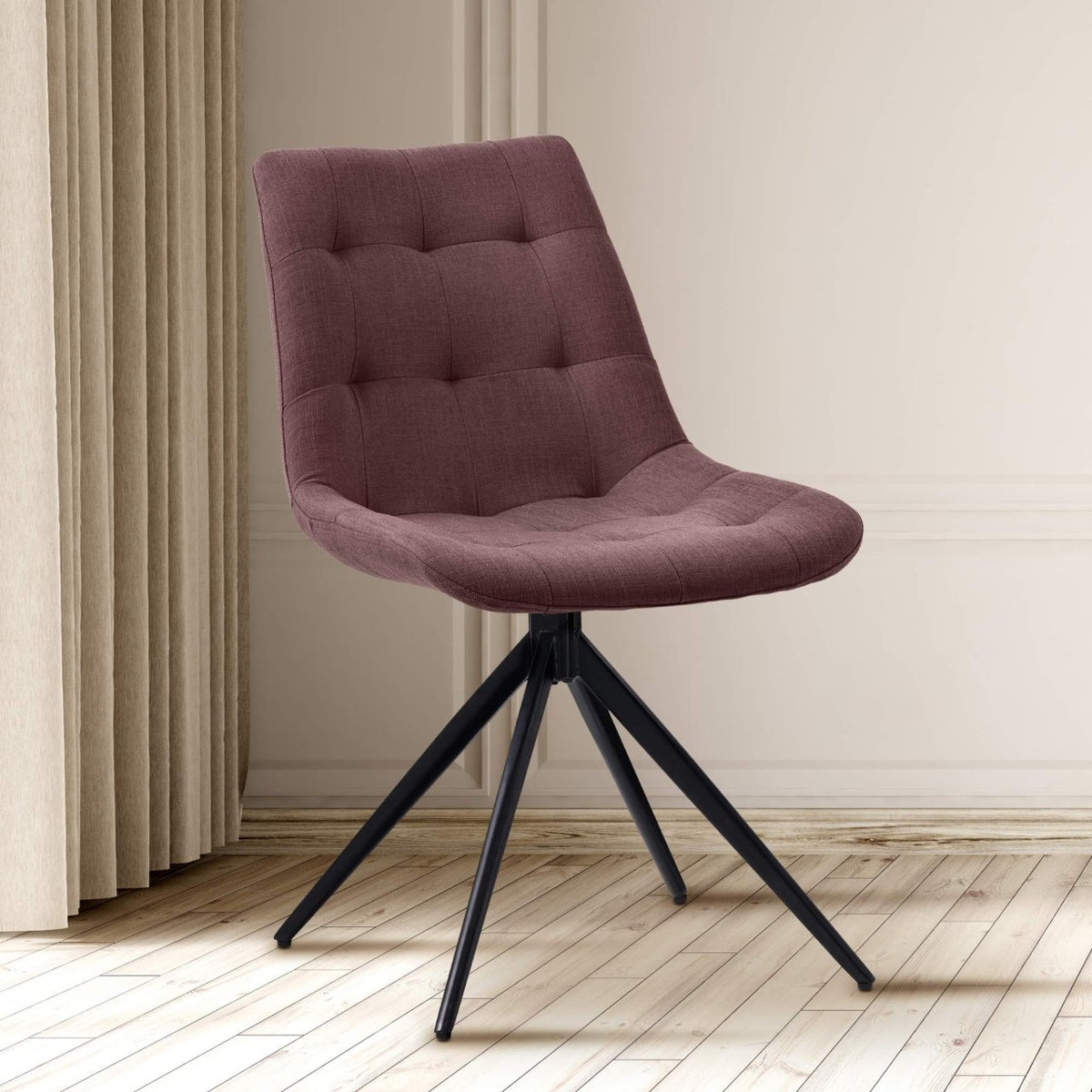Set van 2 eetkamerstoelen Merna bruin,Stof braun