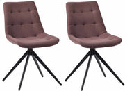 Set van 2 eetkamerstoelen Merna bruin,Stof braun
