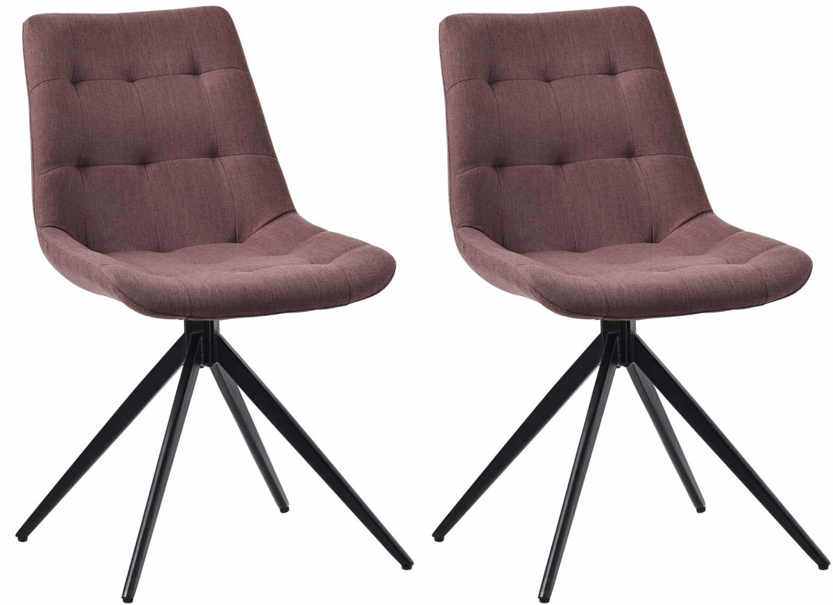 Set van 2 eetkamerstoelen Merna bruin,Stof braun