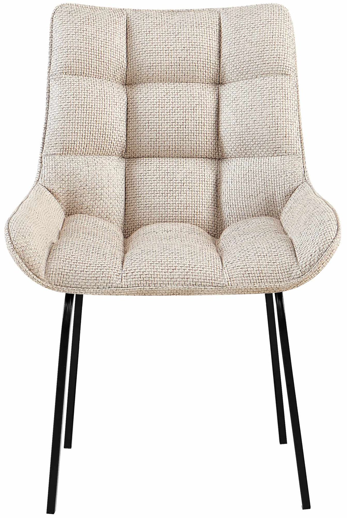 Set van 2 eetkamerstoelen Saranda ivoor,Stof elfenbein