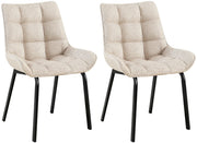 Set van 2 eetkamerstoelen Saranda ivoor,Stof elfenbein