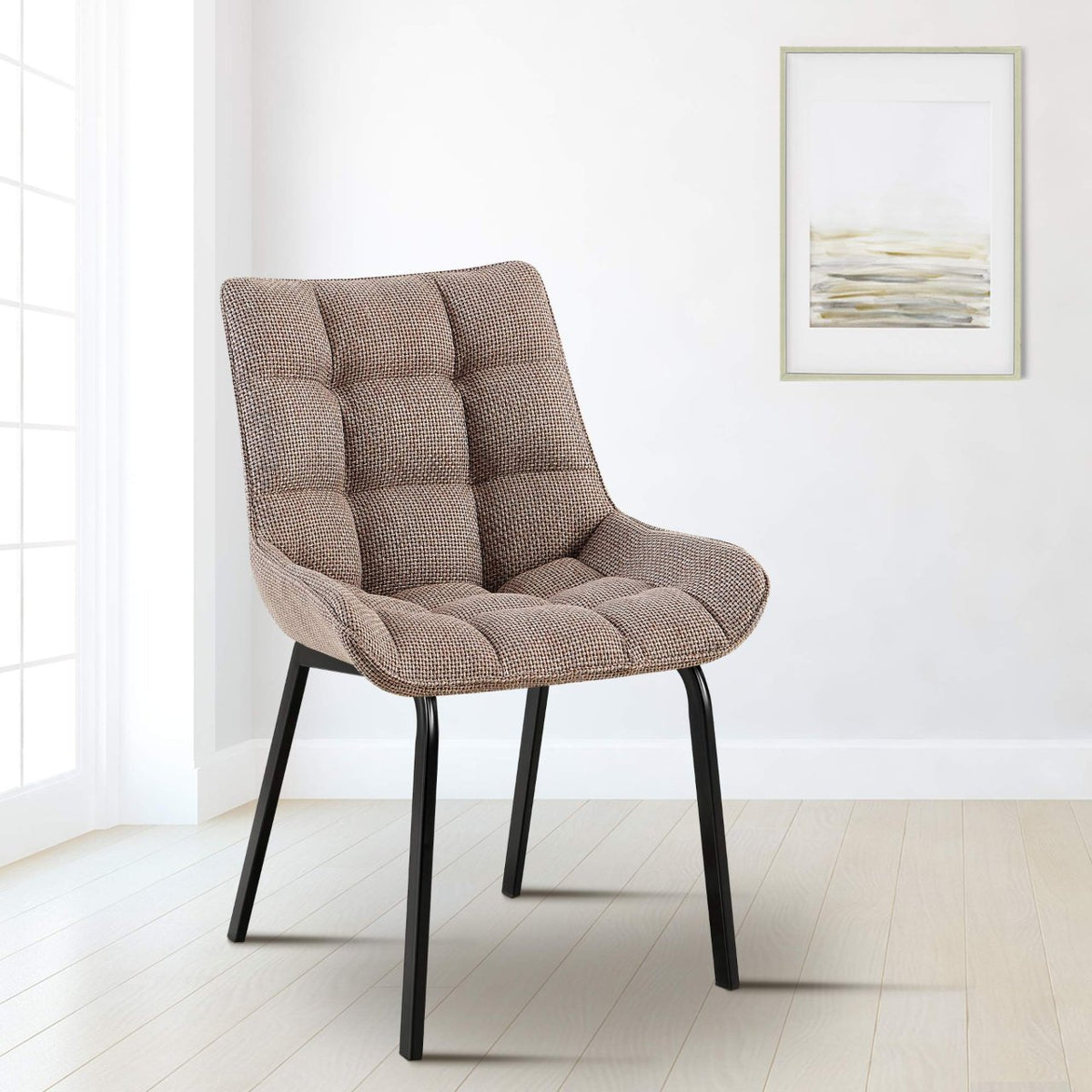 Set van 2 eetkamerstoelen Saranda terrabruin,Stof terrabraun