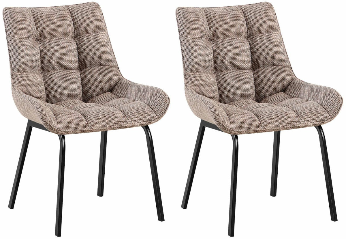 Set van 2 eetkamerstoelen Saranda terrabruin,Stof terrabraun