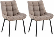 Set van 2 eetkamerstoelen Saranda terrabruin,Stof terrabraun