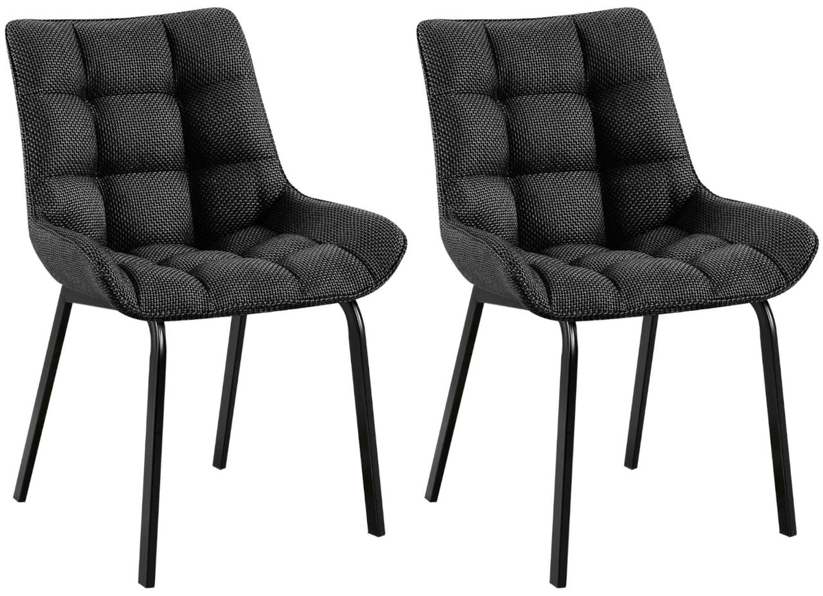 Set van 2 eetkamerstoelen Saranda titanium grijs,Stof titangrau
