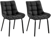 Set van 2 eetkamerstoelen Saranda titanium grijs,Stof titangrau