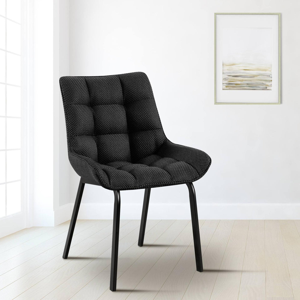 Set van 2 eetkamerstoelen Saranda titanium grijs,Stof titangrau