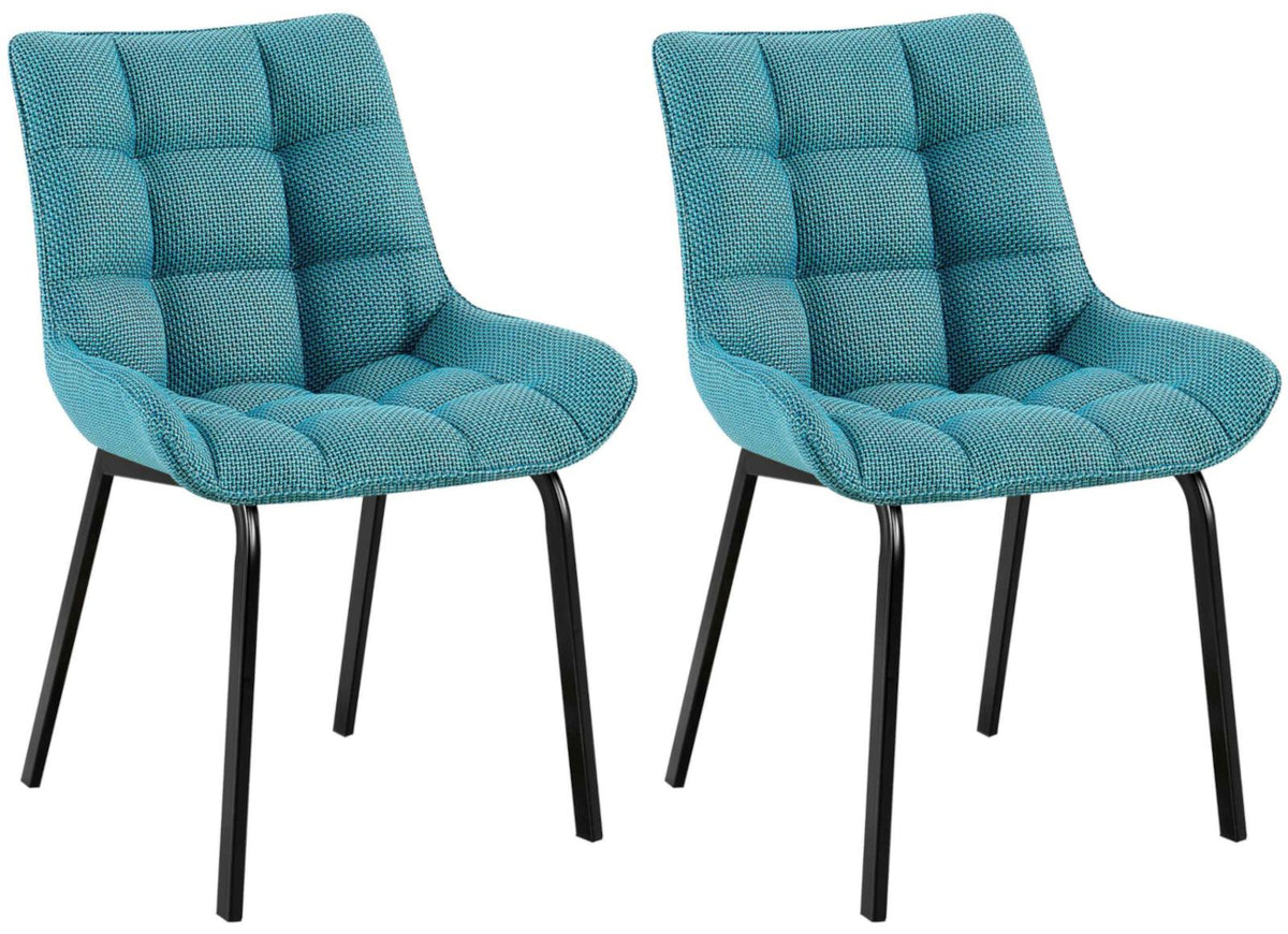 Set van 2 eetkamerstoelen Saranda turkis,Stof türkis
