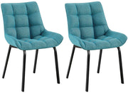 Set van 2 eetkamerstoelen Saranda turkis,Stof türkis