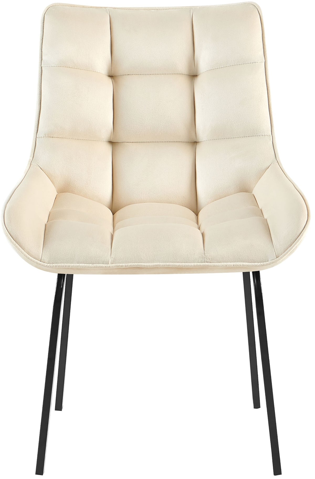 Set van 2 eetkamerstoelen Saranda creme,Fluweel creme