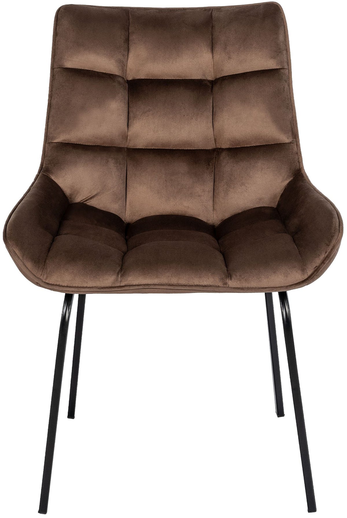 Set van 2 eetkamerstoelen Saranda bruin,Fluweel braun