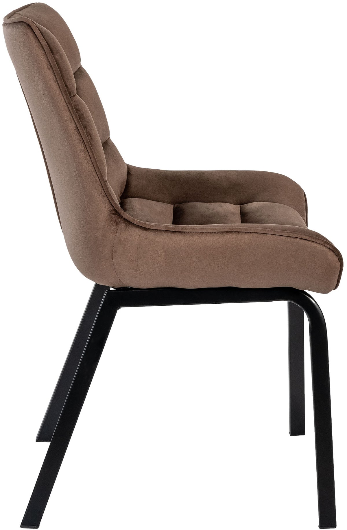 Set van 2 eetkamerstoelen Saranda bruin,Fluweel braun