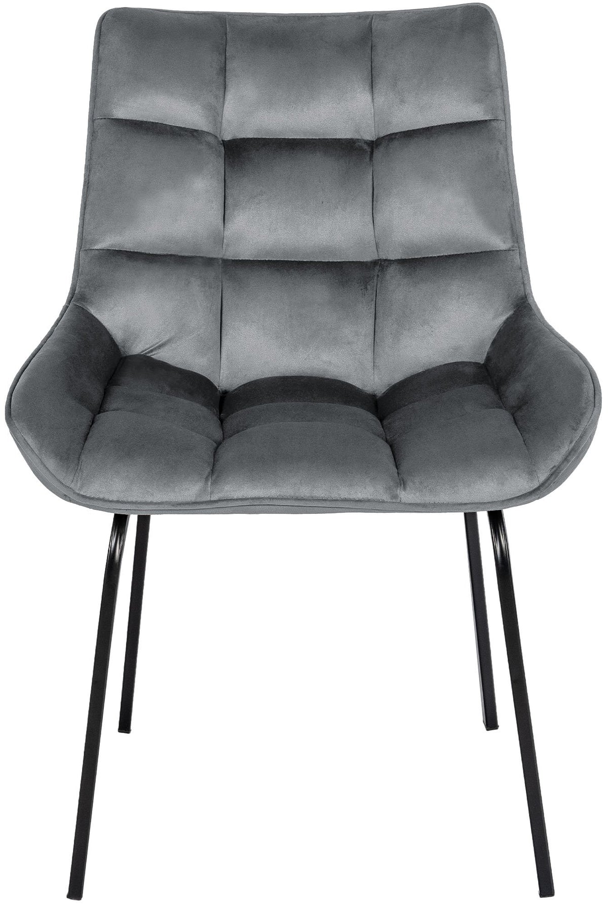 Set van 2 eetkamerstoelen Saranda donkergrijs,Fluweel dunkelgrau
