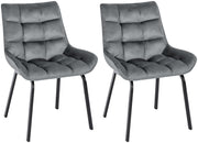Set van 2 eetkamerstoelen Saranda donkergrijs,Fluweel dunkelgrau