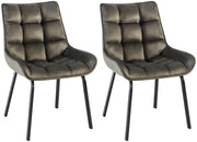 Set van 2 eetkamerstoelen Saranda antraciet,Fluweel anthrazit