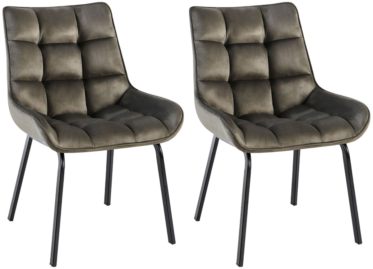 Set van 2 eetkamerstoelen Saranda antraciet,Fluweel anthrazit