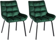 Set van 2 eetkamerstoelen Saranda groen,Fluweel grün