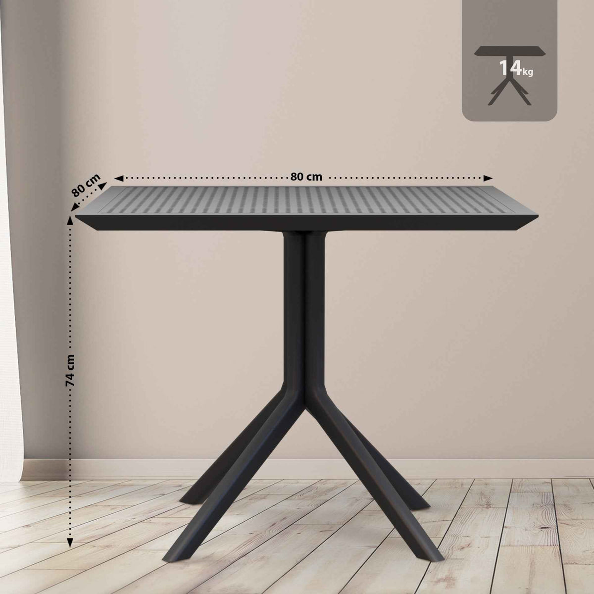 Tafel Sky 80 cm zwart schwarz