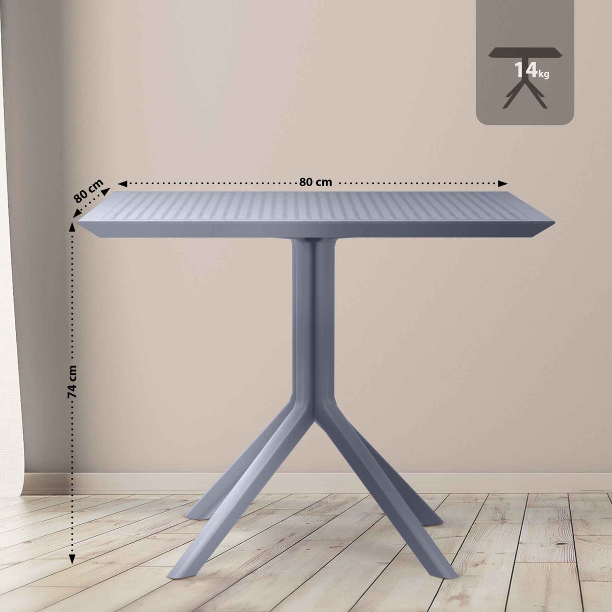 Tafel Sky 80 cm donkergrijs dunkelgrau